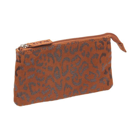 cheat print closed Compact RFID pouch for secure everyday carry with zipper closure, multiple card slots, and anti-theft RFID blocking technology, ideal for storing essentials like cards and cash.