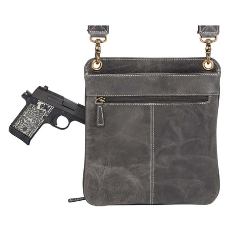 Step up your carry game with this understated, stylish gray distressed buffalo leather purse. Soft to the touch but tough in design, it molds to your lifestyle and grows more distinctive with every use. Designed for quick-draw pros who want a clean look without sacrificing function.