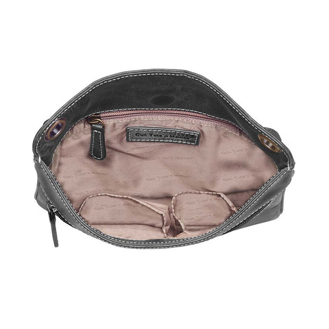 Step up your carry game with this understated, stylish gray distressed buffalo leather purse. Soft to the touch but tough in design, it molds to your lifestyle and grows more distinctive with every use. Designed for quick-draw pros who want a clean look without sacrificing function.