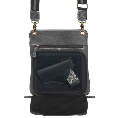 Step up your carry game with this understated, stylish gray distressed buffalo leather purse. Soft to the touch but tough in design, it molds to your lifestyle and grows more distinctive with every use. Designed for quick-draw pros who want a clean look without sacrificing function.