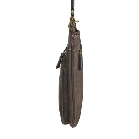 Crossbody Flat Sac Concealed Carry Purse — Rugged Brown Vintage Leather

Rock that classic vintage vibe with this distressed full grain buffalo leather crossbody purse. The rich brown leather ages like fine wine — softening and gaining character with every wear and tear. Built tough and lightweight, it’s made for both left and right-handed carriers who need stealth and speed.