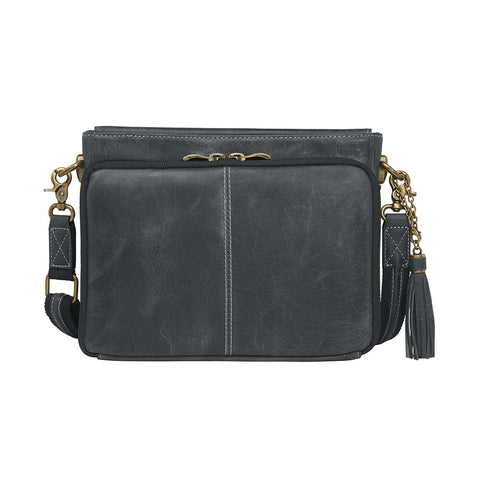 Sleek, stealthy, and practical — this distressed gray leather clutch blends vintage style with tactical function. Made from full-grain buffalo leather, it grows softer and more personal with every use. Equipped for right or left-handed carry, featuring protective padding and a slash-proof shoulder strap reinforced with steel wire.